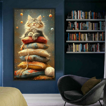 Sleeping Cat - 11CT Stamped Cross Stitch 40*70CM