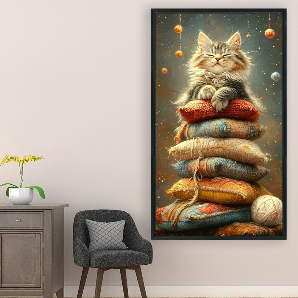 Sleeping Cat - 11CT Stamped Cross Stitch 40*70CM
