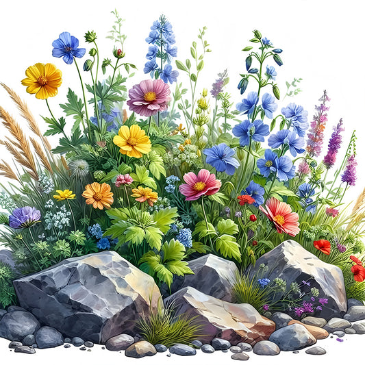 Flower Bush - Full Round Drill Diamond Painting 30*30CM