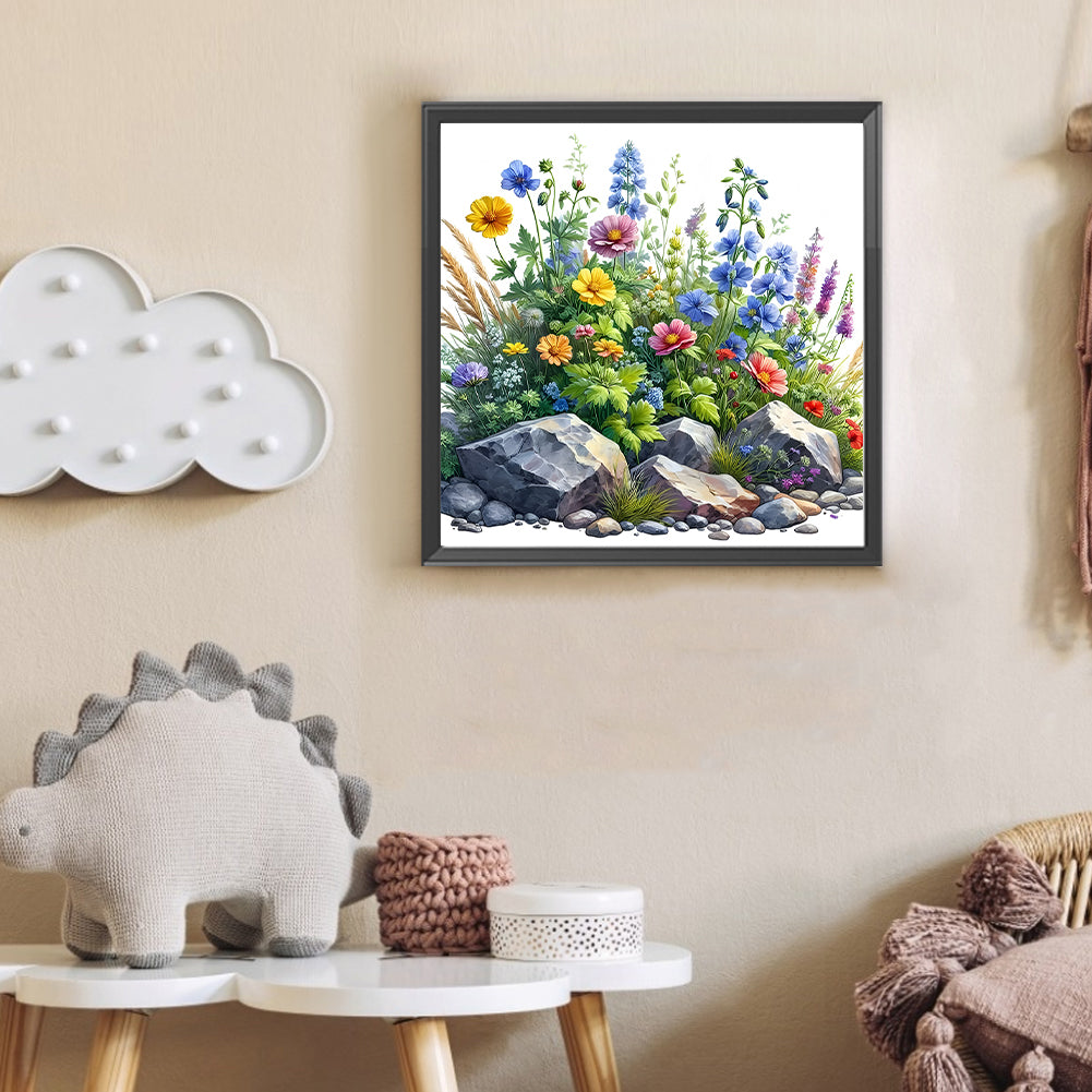 Flower Bush - Full Round Drill Diamond Painting 30*30CM