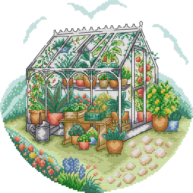 Sunny Garden - 14CT Stamped Cross Stitch 31*30CM£¨Joy Sunday£©