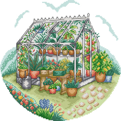 Sunny Garden - 14CT Stamped Cross Stitch 31*30CM£¨Joy Sunday£©