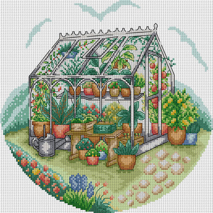 Sunny Garden - 14CT Stamped Cross Stitch 31*30CM£¨Joy Sunday£©