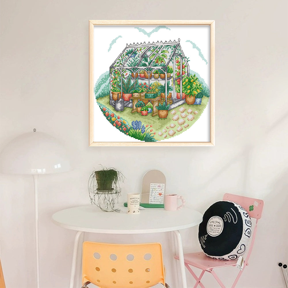 Sunny Garden - 14CT Stamped Cross Stitch 31*30CM£¨Joy Sunday£©