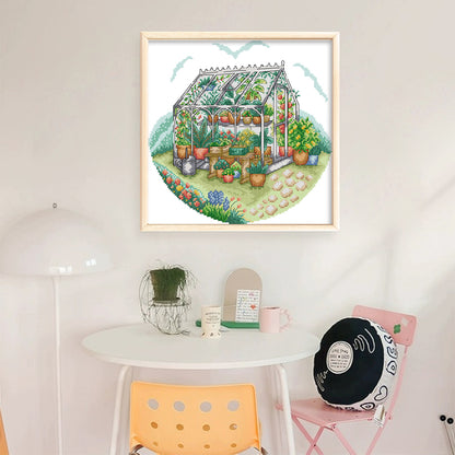 Sunny Garden - 14CT Stamped Cross Stitch 31*30CM£¨Joy Sunday£©