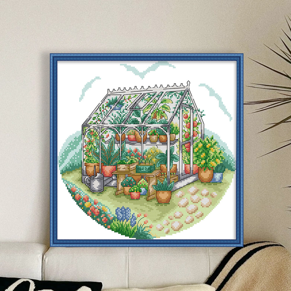 Sunny Garden - 14CT Stamped Cross Stitch 31*30CM£¨Joy Sunday£©