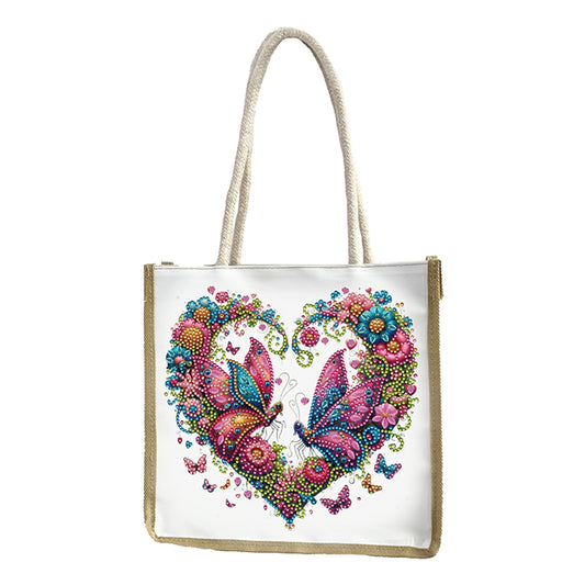 5D Diamond Painting Handbag DIY Linen Shopping Storage Bag Reusable Grocery Bag