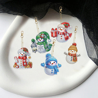 12Pcs Christmas Diamond Painting Keychain Rhinestone Painting Keychain Pendant