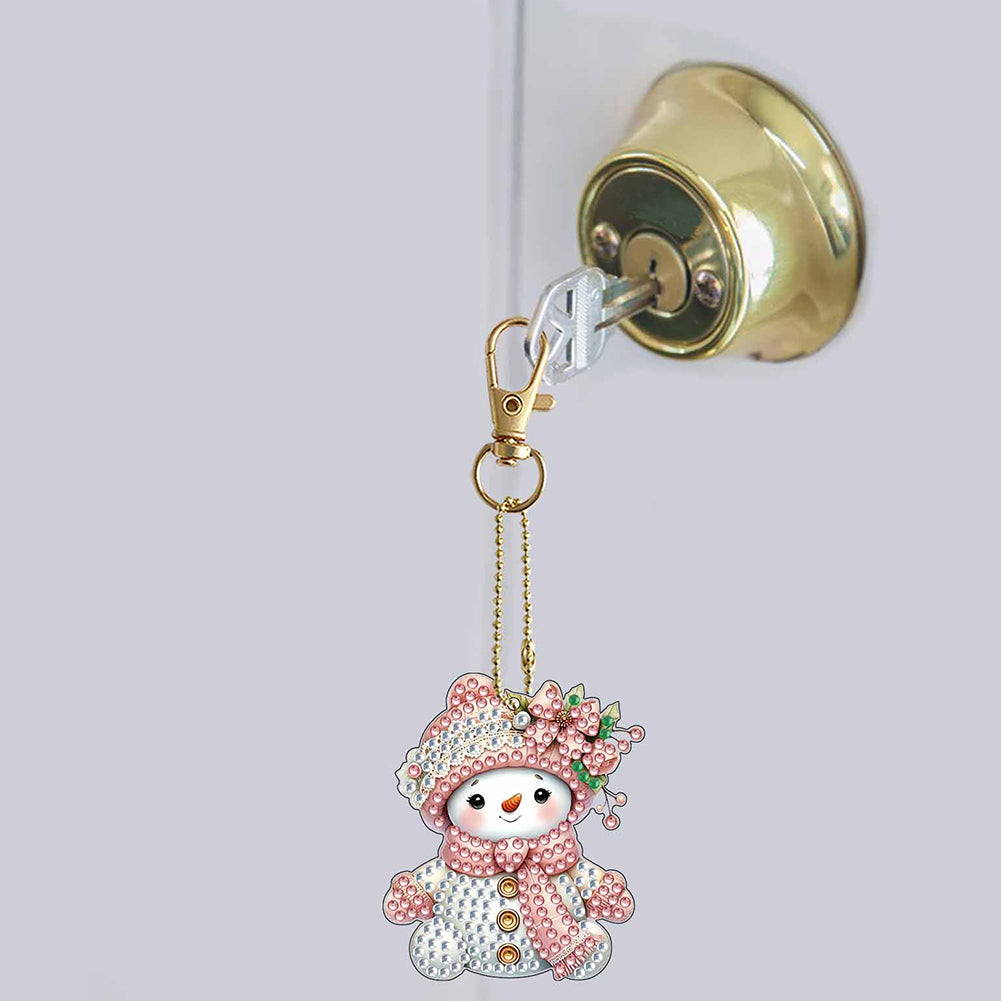12Pcs Christmas Diamond Painting Keychain Rhinestone Painting Keychain Pendant