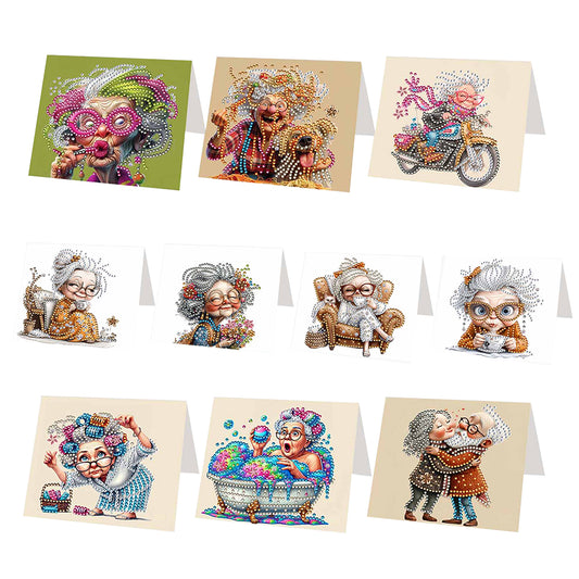 6/10/12 PCS DIY Diamond Art Greeting Cards Thank You Cards and Holiday Blessings