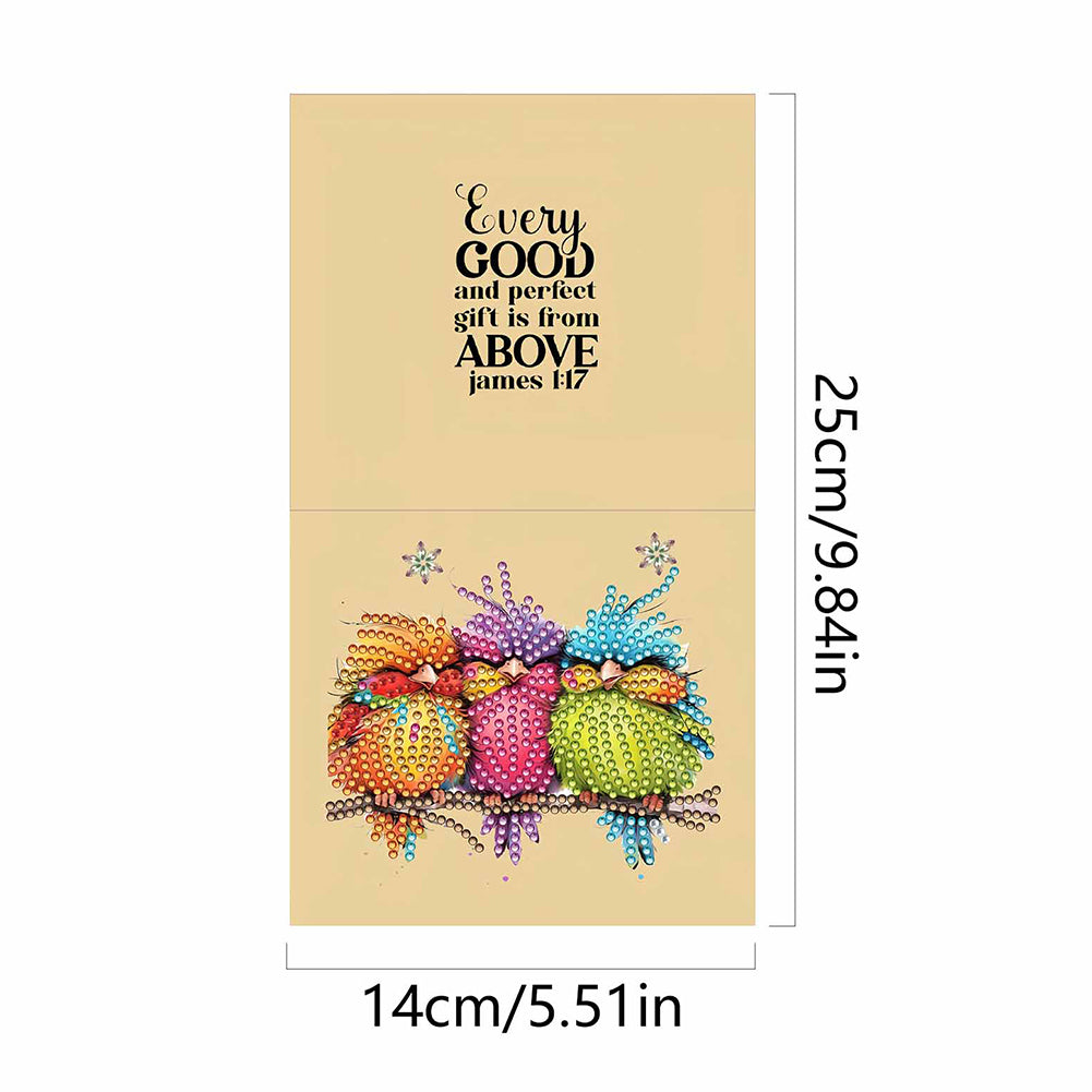 6/10/12 PCS DIY Diamond Art Greeting Cards Thank You Cards and Holiday Blessings