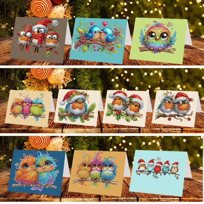 6/10/12 PCS DIY Diamond Art Greeting Cards Thank You Cards and Holiday Blessings