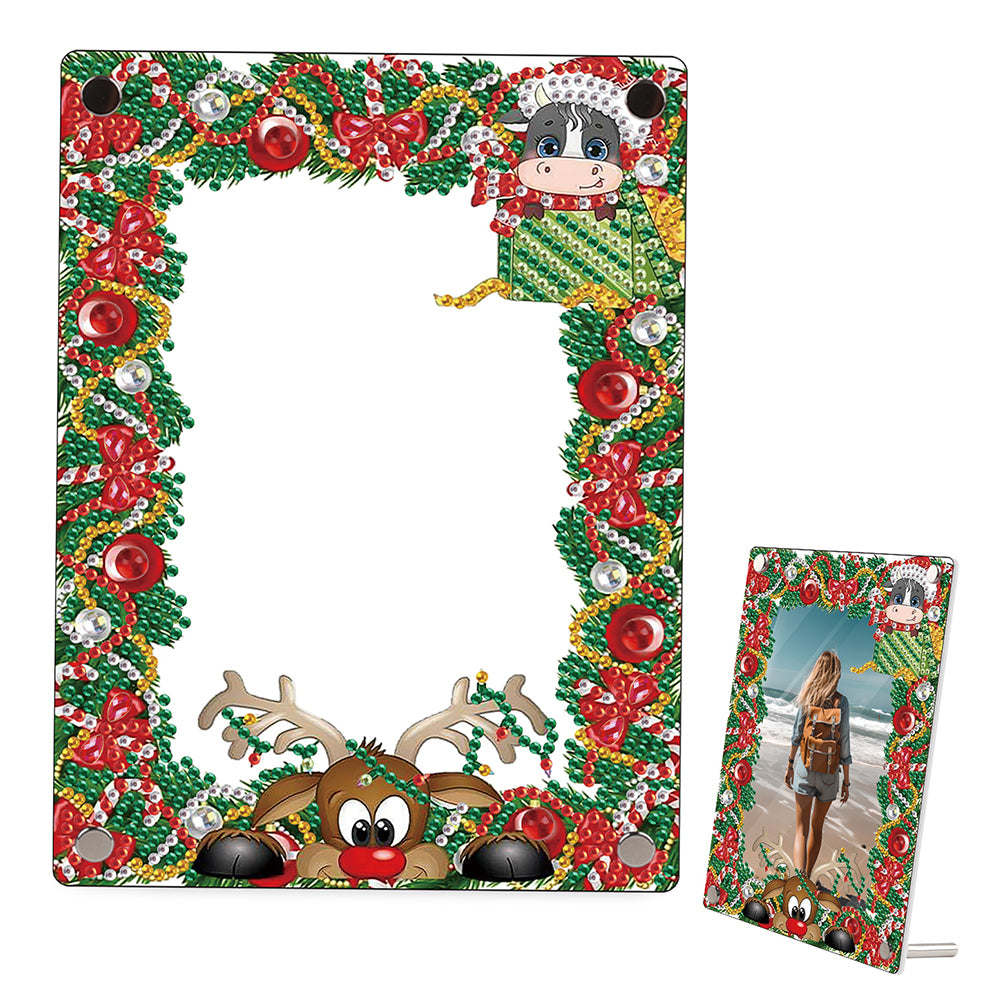 Christmas Special Shaped Diamond Painting Photo Frame for Home Office Decor