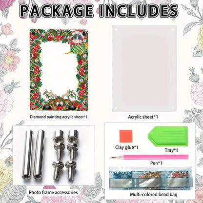 Christmas Special Shaped Diamond Painting Photo Frame for Home Office Decor