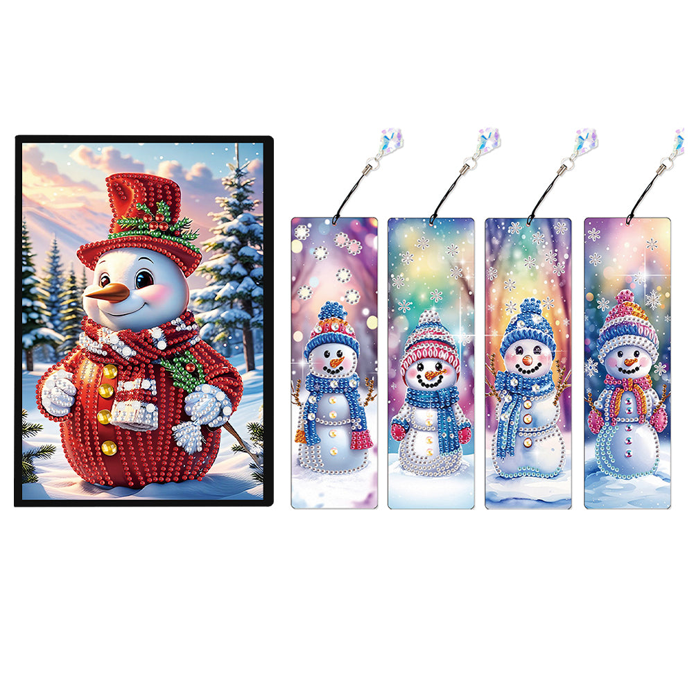 Christmas Winter Diamond Painting Diary Book with Crystal Pendant Bookmark Gifts