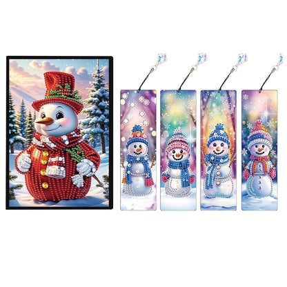 Christmas Winter Diamond Painting Diary Book with Crystal Pendant Bookmark Gifts