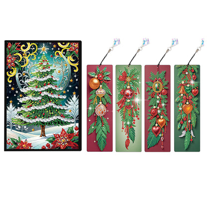 Christmas Winter Diamond Painting Diary Book with Crystal Pendant Bookmark Gifts