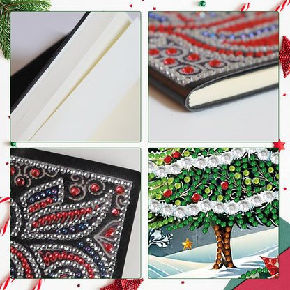 Christmas Winter Diamond Painting Diary Book with Crystal Pendant Bookmark Gifts