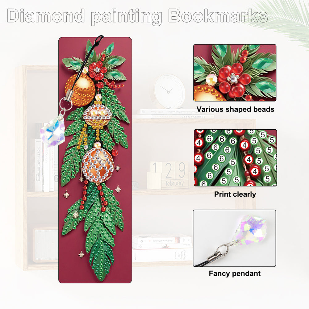 Christmas Winter Diamond Painting Diary Book with Crystal Pendant Bookmark Gifts