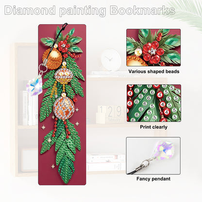 Christmas Winter Diamond Painting Diary Book with Crystal Pendant Bookmark Gifts