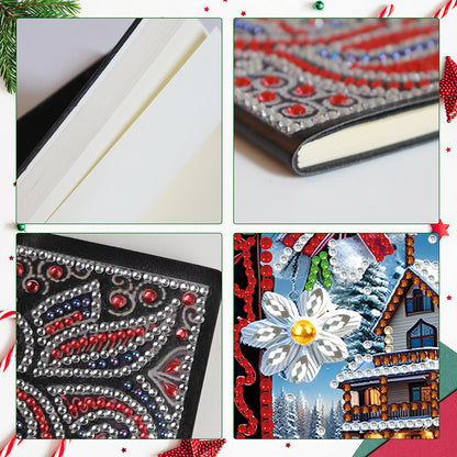 Christmas Winter Diamond Painting Diary Book with Crystal Pendant Bookmark Gifts
