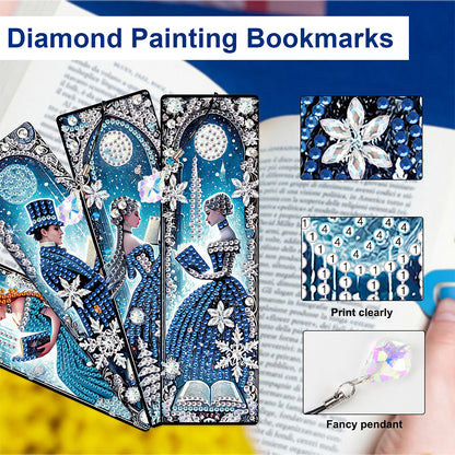 Christmas Winter Diamond Painting Diary Book with Crystal Pendant Bookmark Gifts