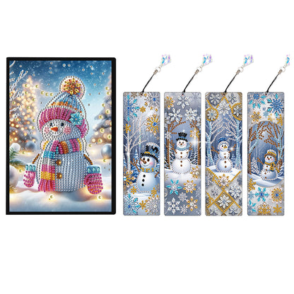 Christmas Winter Diamond Painting Diary Book with Crystal Pendant Bookmark Gifts
