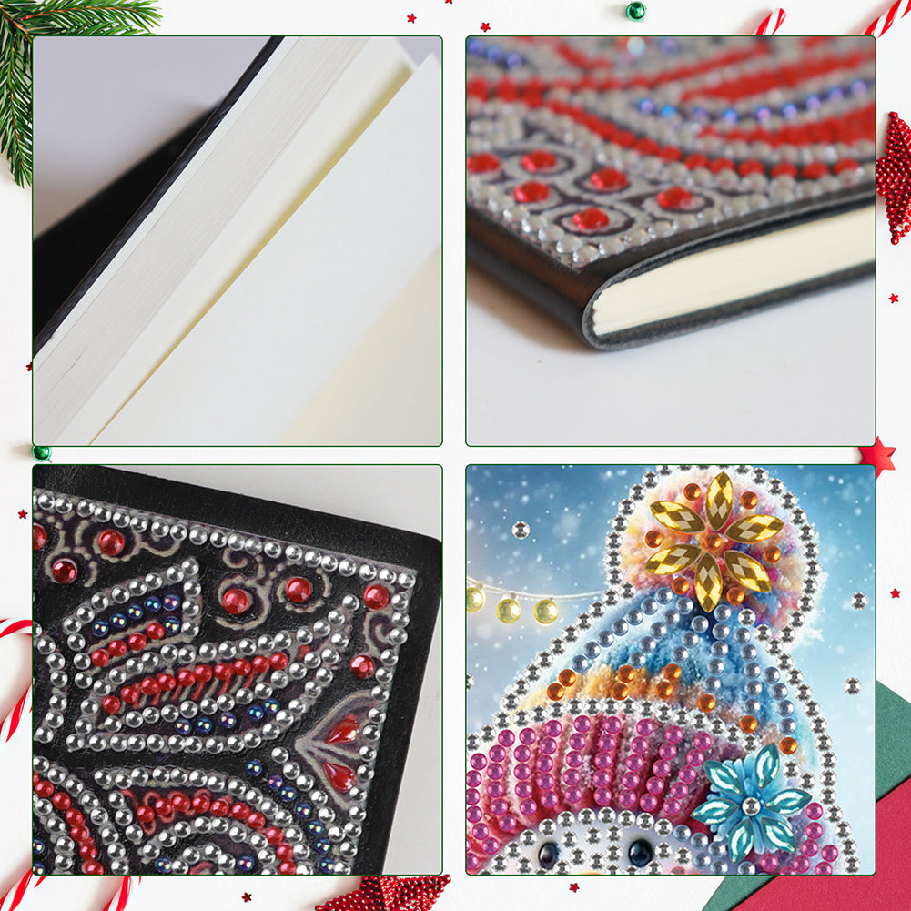 Christmas Winter Diamond Painting Diary Book with Crystal Pendant Bookmark Gifts