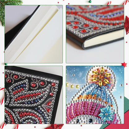 Christmas Winter Diamond Painting Diary Book with Crystal Pendant Bookmark Gifts