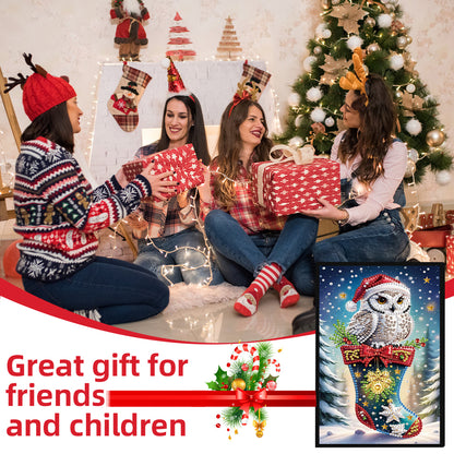 Christmas Winter Diamond Painting Diary Book with Crystal Pendant Bookmark Gifts