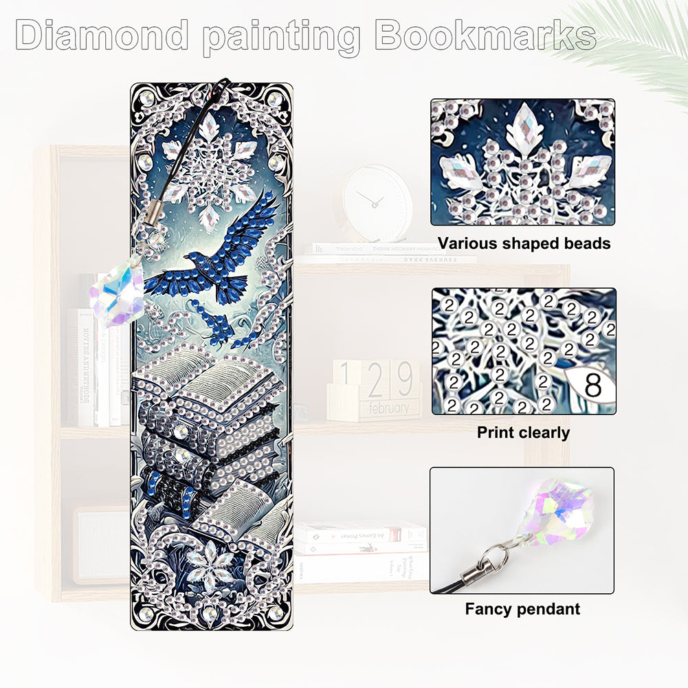Christmas Winter Diamond Painting Diary Book with Crystal Pendant Bookmark Gifts