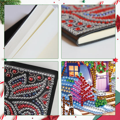 Christmas Winter Diamond Painting Diary Book with Crystal Pendant Bookmark Gifts