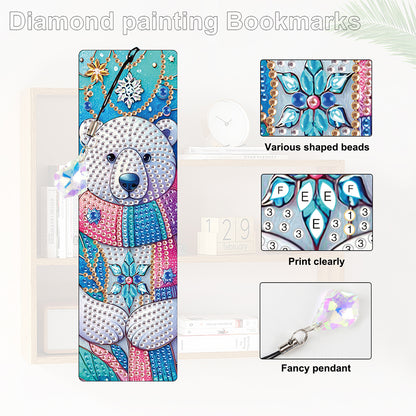 Christmas Winter Diamond Painting Diary Book with Crystal Pendant Bookmark Gifts