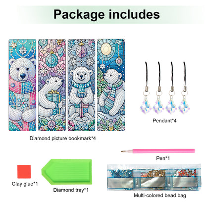 Christmas Winter Diamond Painting Diary Book with Crystal Pendant Bookmark Gifts