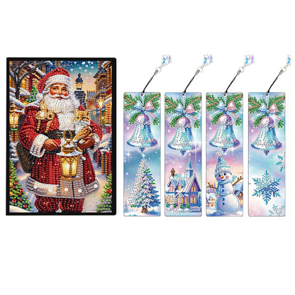 Christmas Winter Diamond Painting Diary Book with Crystal Pendant Bookmark Gifts