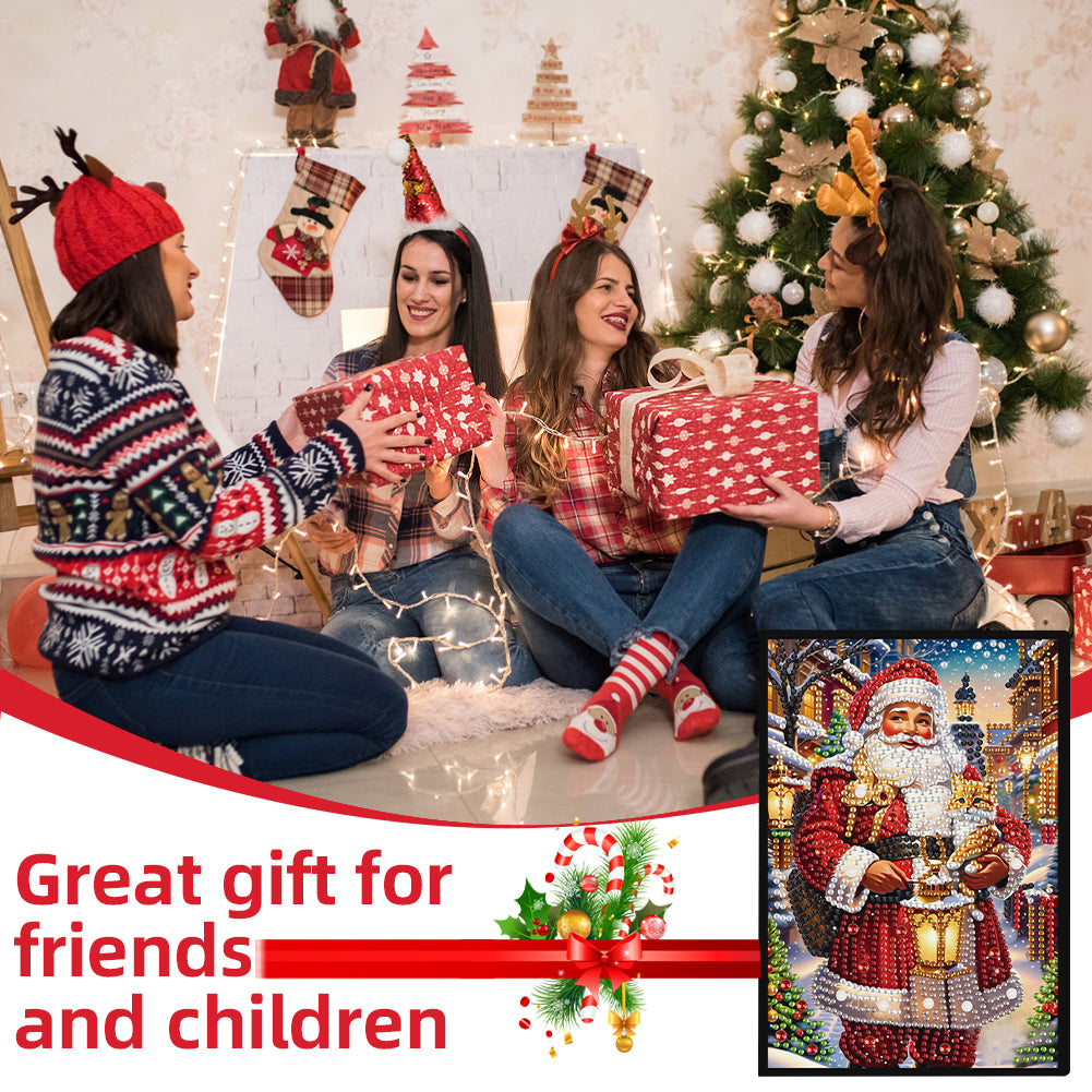 Christmas Winter Diamond Painting Diary Book with Crystal Pendant Bookmark Gifts