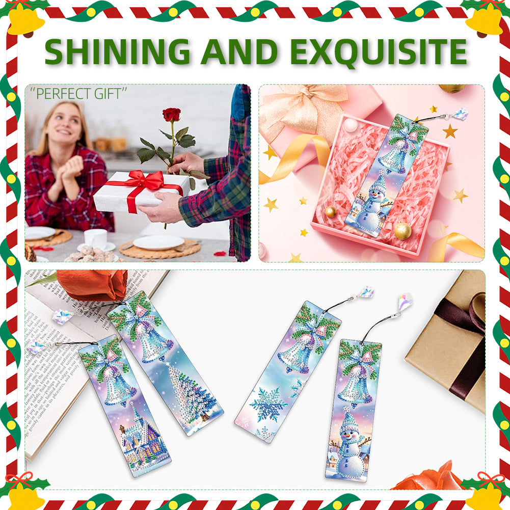 Christmas Winter Diamond Painting Diary Book with Crystal Pendant Bookmark Gifts