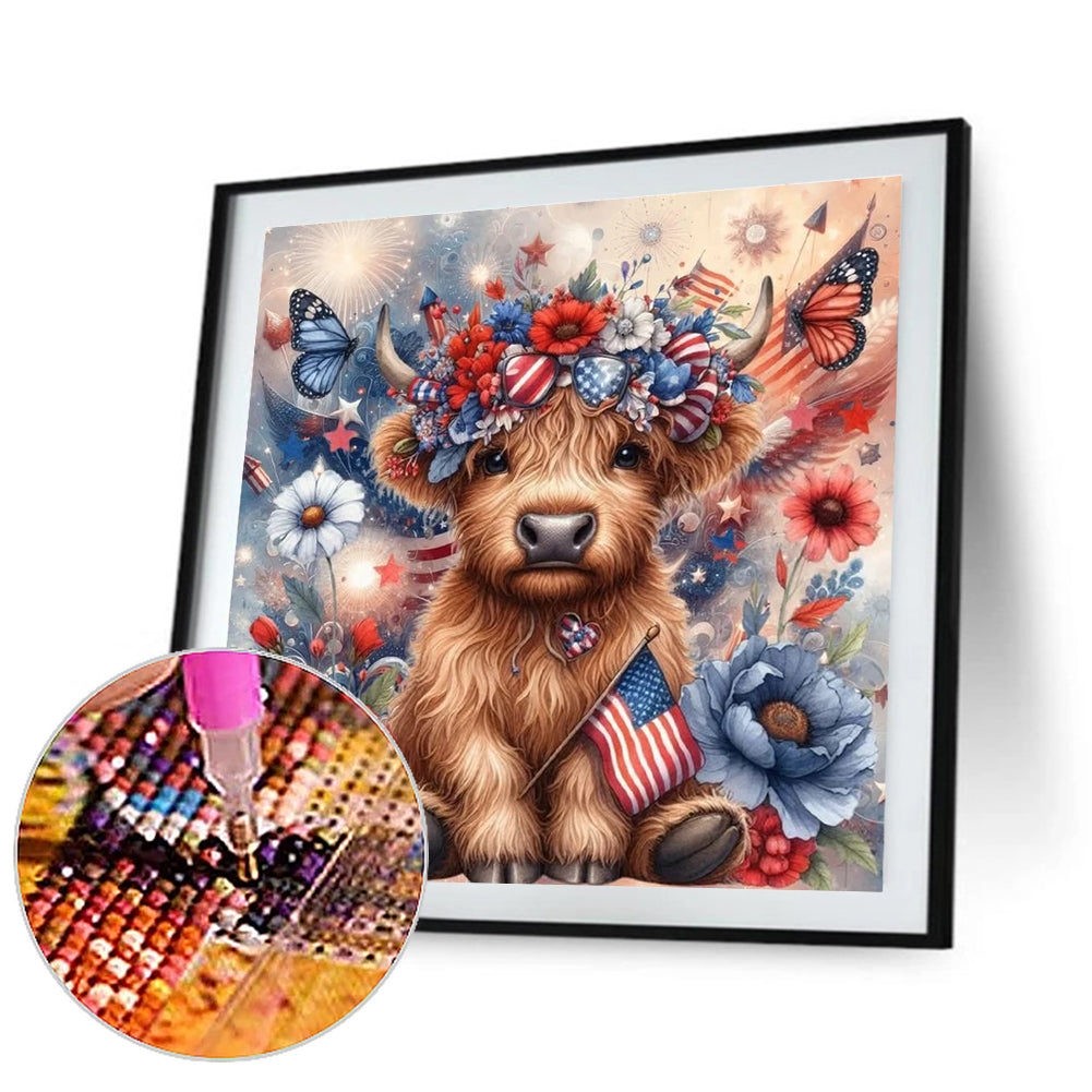 Flower Yak - Full Round Drill Diamond Painting 30*30CM