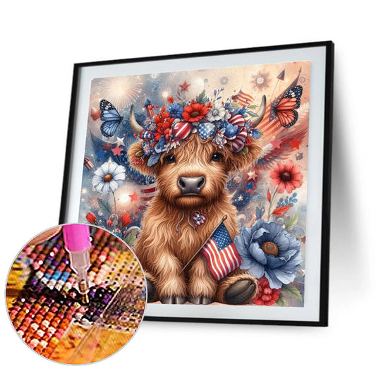 Flower Yak - Full Round Drill Diamond Painting 30*30CM