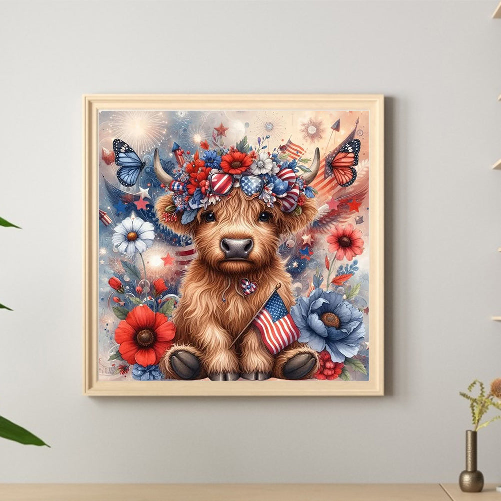 Flower Yak - Full Round Drill Diamond Painting 30*30CM