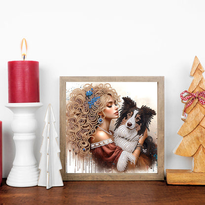 Girl And Puppy - Special Shaped Drill Diamond Painting 30*30CM