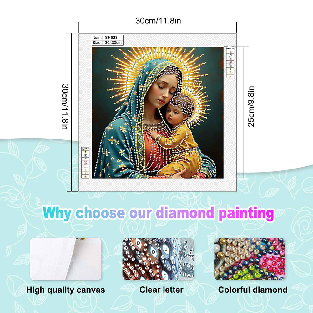 Religion Madonna - Special Shaped Drill Diamond Painting 30*30CM