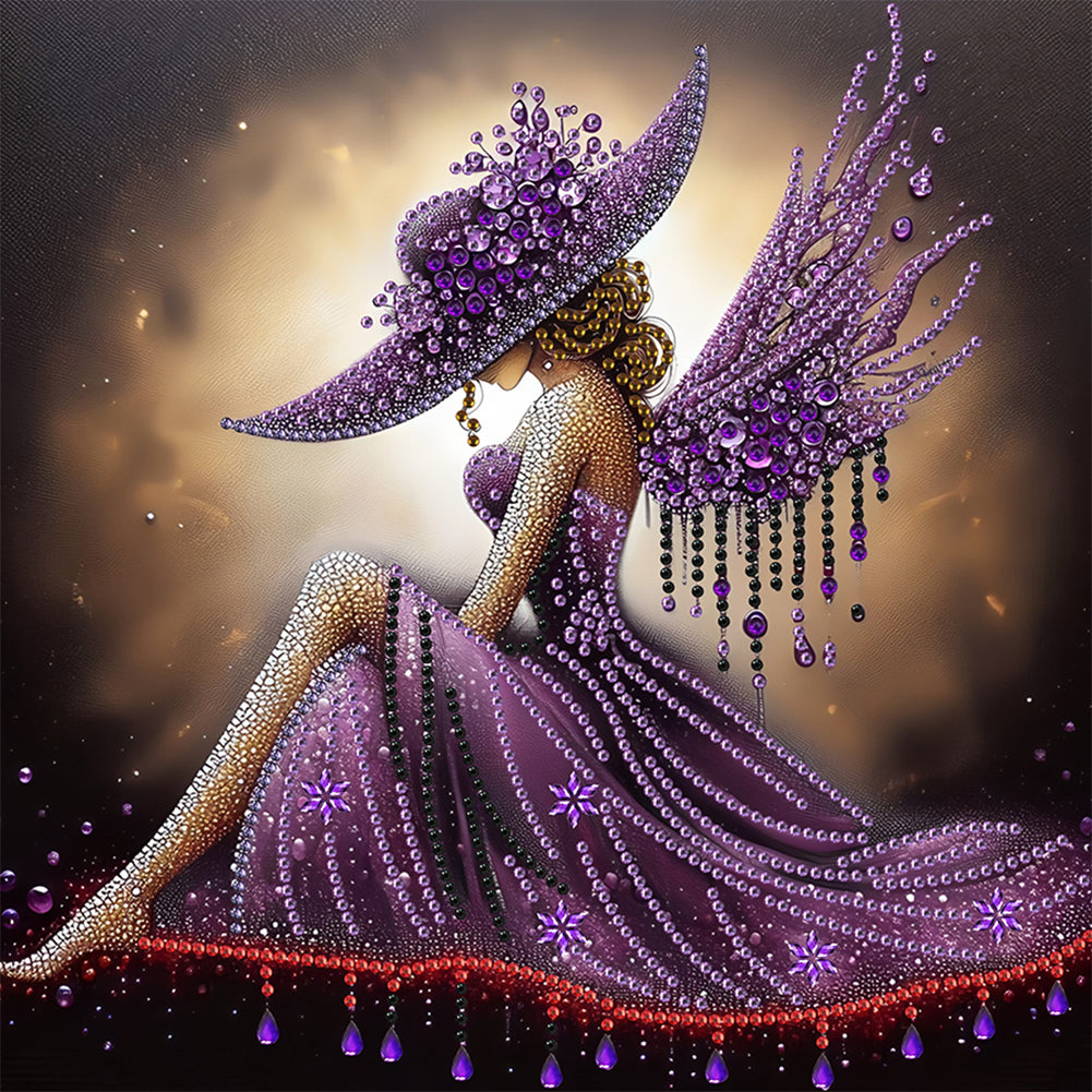 Elegant Lady In Top Hat - Special Shaped Drill Diamond Painting 30*30CM