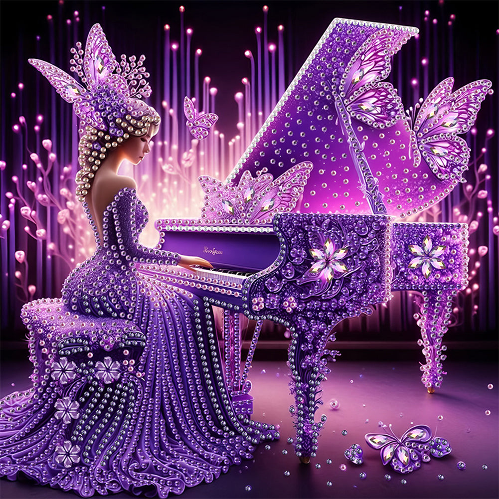 Elegant Lady In Top Hat - Special Shaped Drill Diamond Painting 30*30CM