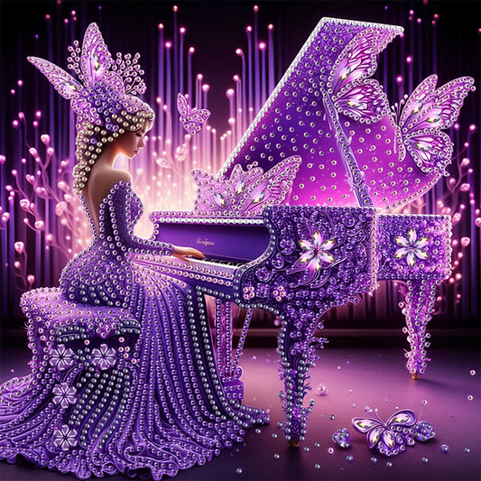 Elegant Lady In Top Hat - Special Shaped Drill Diamond Painting 30*30CM