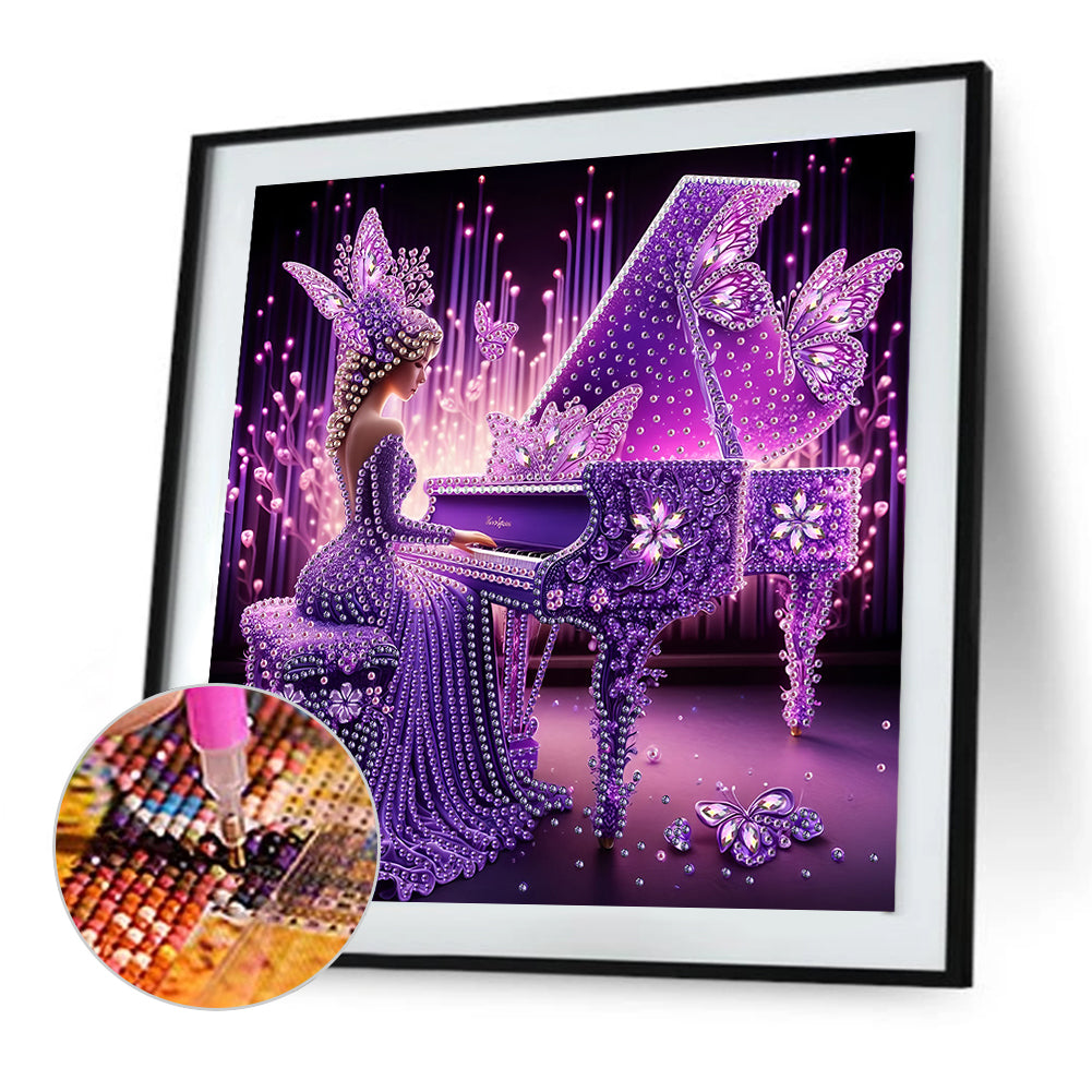 Elegant Lady In Top Hat - Special Shaped Drill Diamond Painting 30*30CM