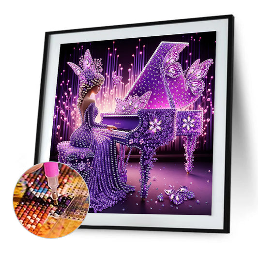 Elegant Lady In Top Hat - Special Shaped Drill Diamond Painting 30*30CM