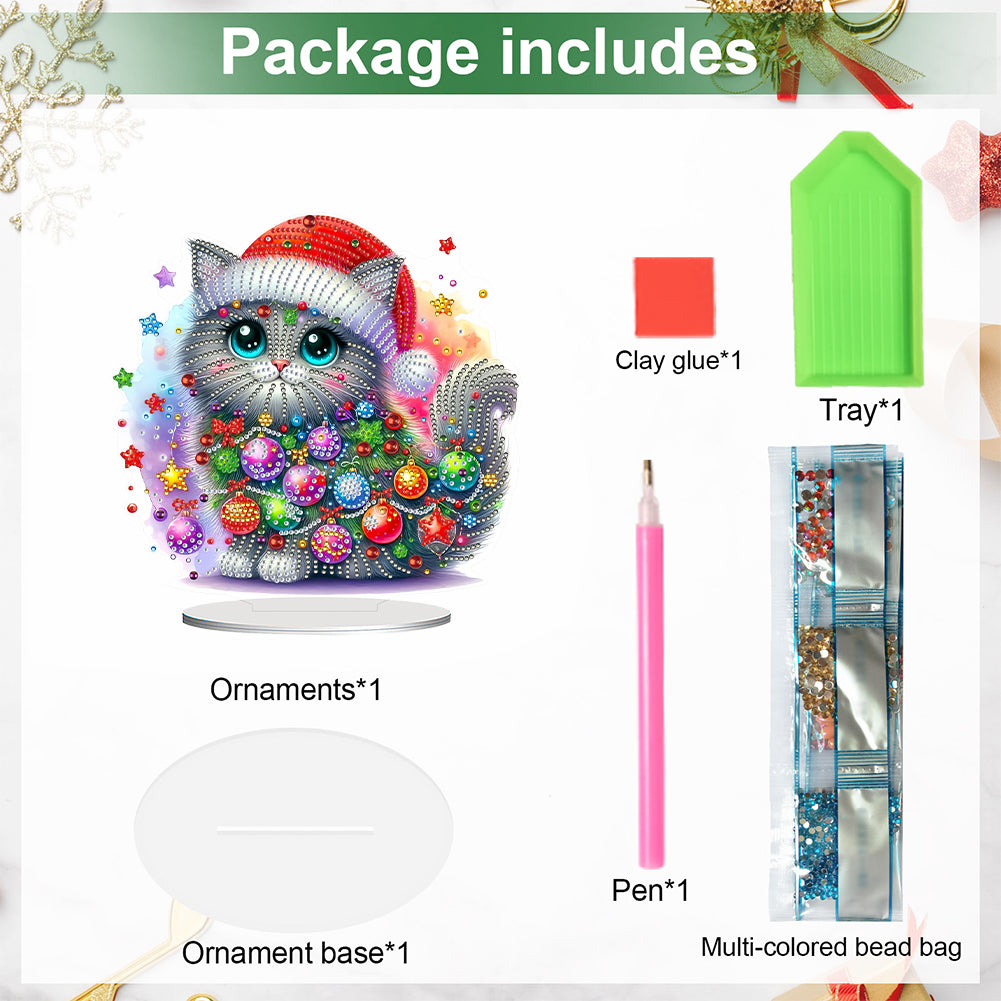 2D Flat Christmas Table Top Diamond Painting Ornament Kits Double-sided Effect