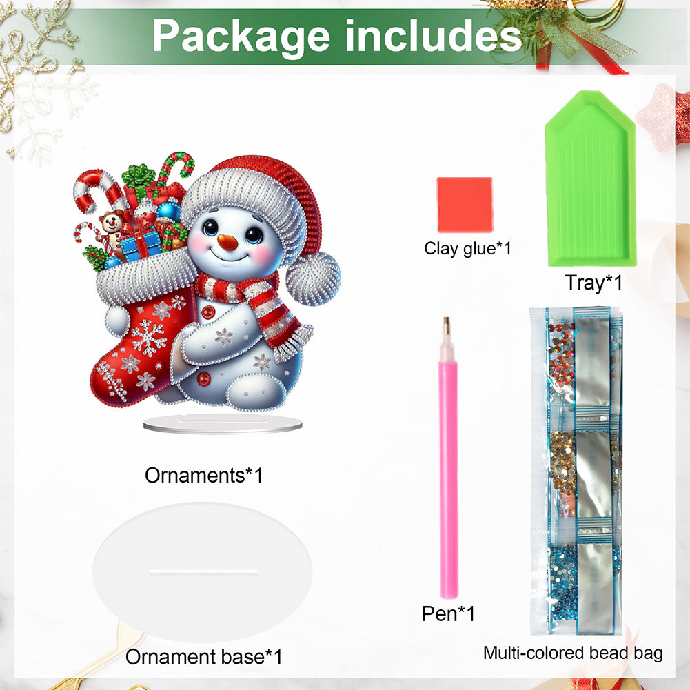 2D Flat Christmas Table Top Diamond Painting Ornament Kits Double-sided Effect