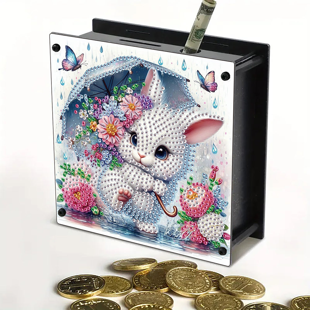Cat Diamond Painting Money Saving Box Diamond Painting Change Holder Case Decors